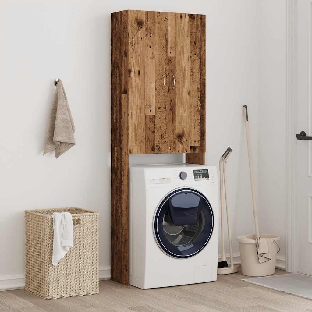 vidaXL Washing Machine Cabinet Old Wood 64x25.5x190 cm 3
