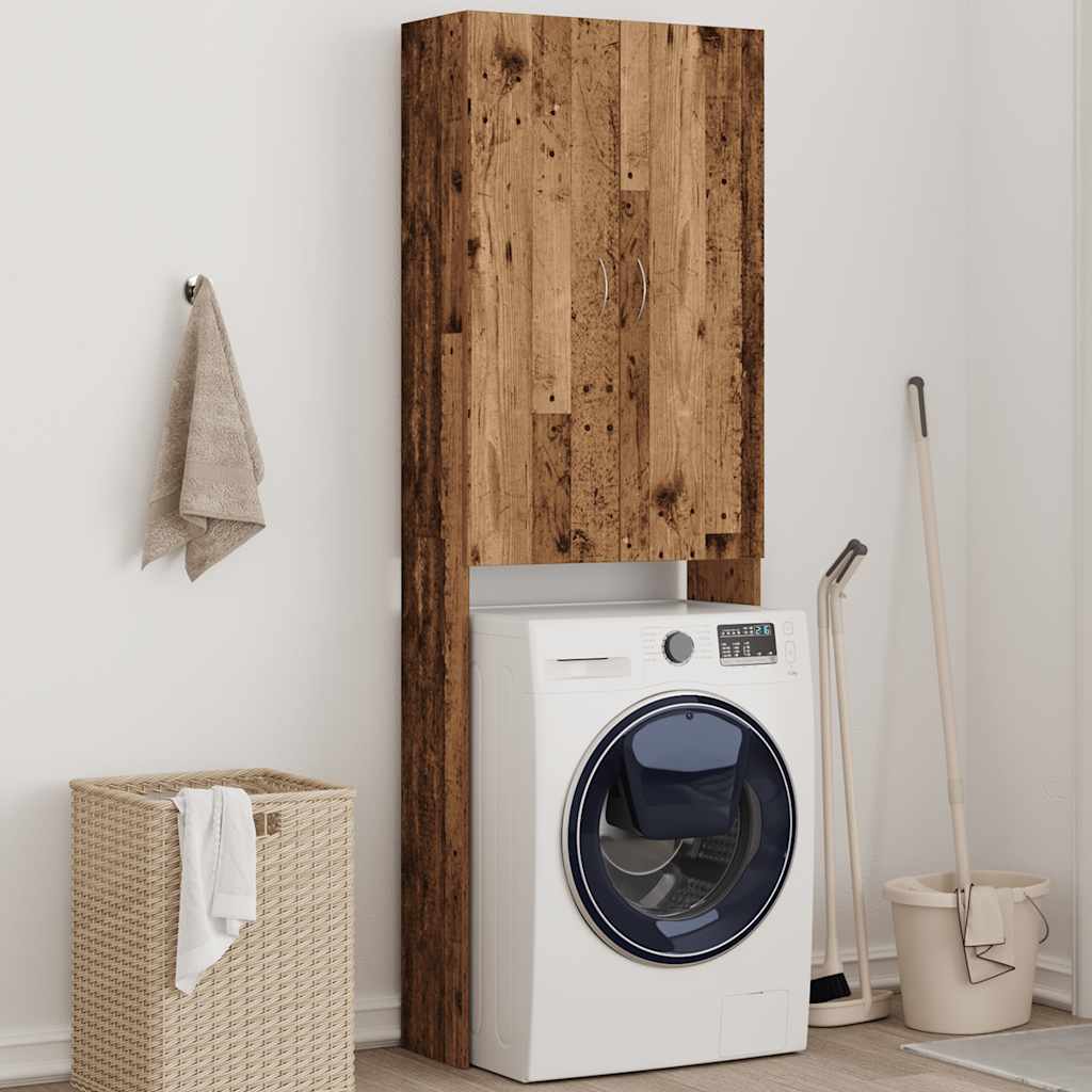 vidaXL Washing Machine Cabinet Old Wood 64x25.5x190 cm 5