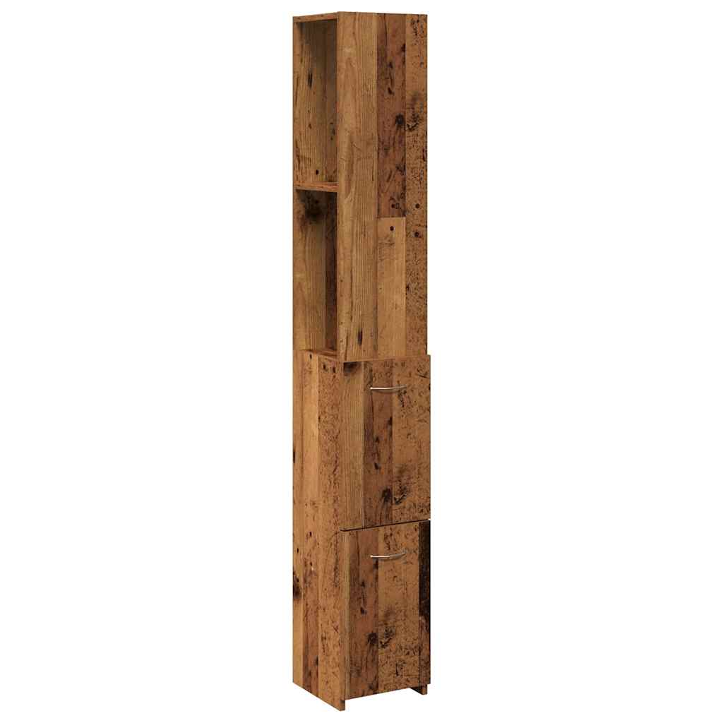 vidaXL Bathroom Cabinet Old Wood 25x25x170 cm Engineered Wood 2