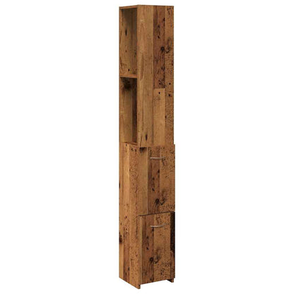 vidaXL Bathroom Cabinet Old Wood 25x25x170 cm Engineered Wood 2