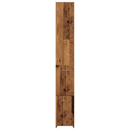 vidaXL Bathroom Cabinet Old Wood 25x25x170 cm Engineered Wood 4