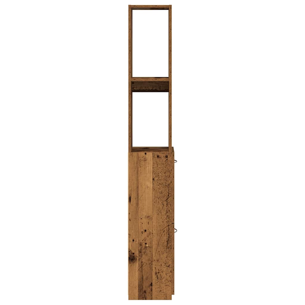 vidaXL Bathroom Cabinet Old Wood 25x25x170 cm Engineered Wood 5