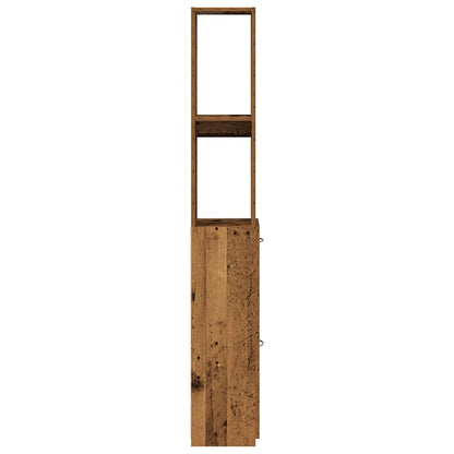 vidaXL Bathroom Cabinet Old Wood 25x25x170 cm Engineered Wood 5