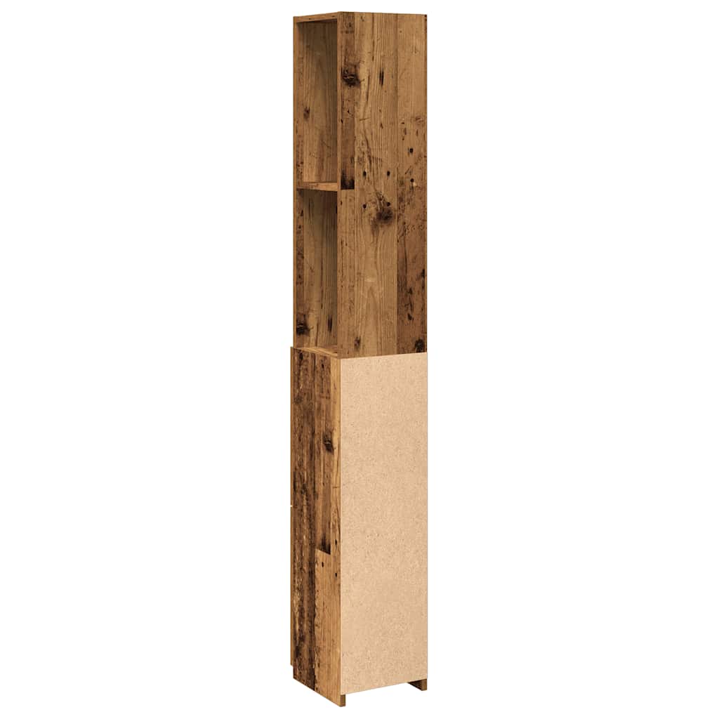vidaXL Bathroom Cabinet Old Wood 25x25x170 cm Engineered Wood 6