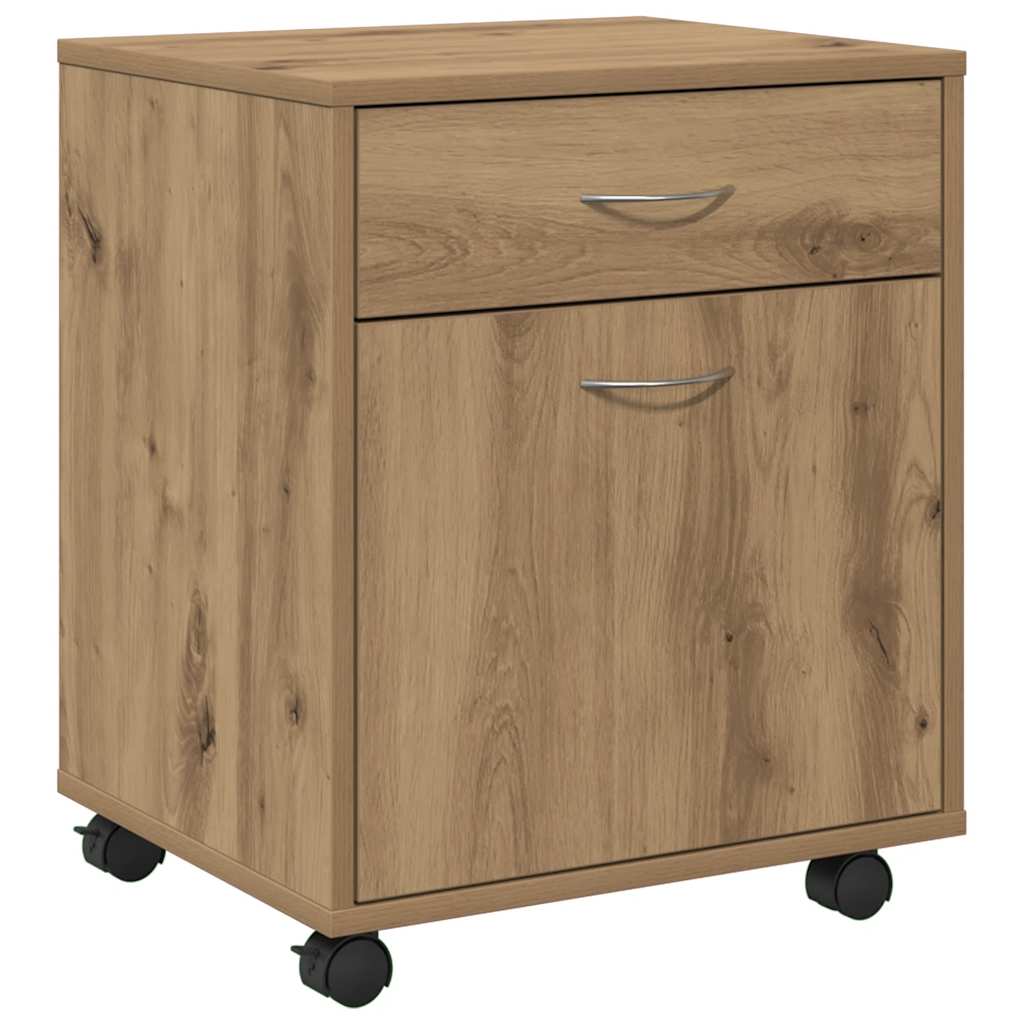 vidaXL Rolling Cabinet Artisan Oak 45x38x54 cm Engineered Wood 2