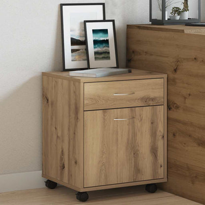 vidaXL Rolling Cabinet Artisan Oak 45x38x54 cm Engineered Wood 3