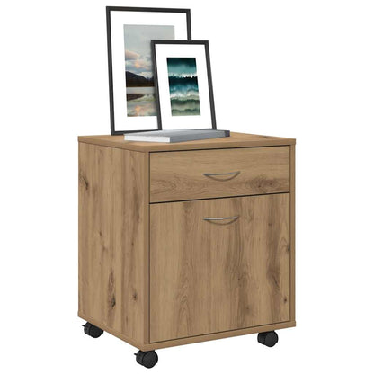 vidaXL Rolling Cabinet Artisan Oak 45x38x54 cm Engineered Wood 4