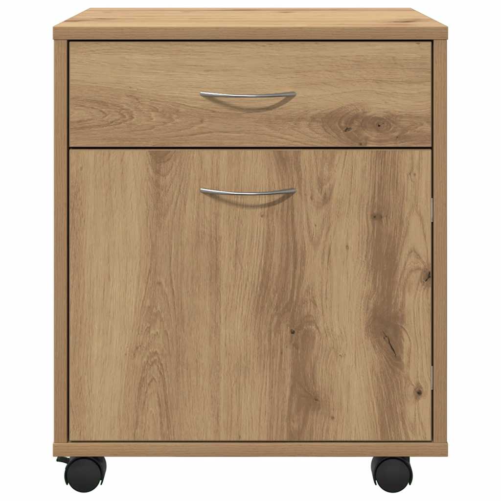 vidaXL Rolling Cabinet Artisan Oak 45x38x54 cm Engineered Wood 5