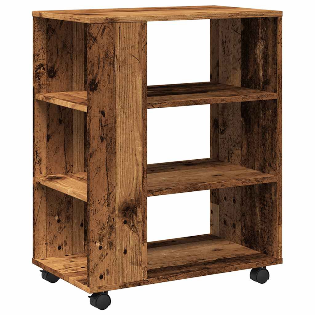 vidaXL Rolling Cabinet Old Wood 60x35x75 cm Engineered Wood 2