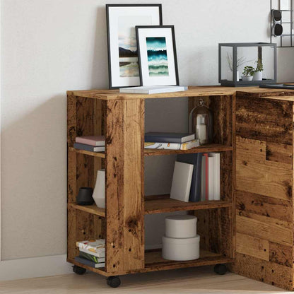vidaXL Rolling Cabinet Old Wood 60x35x75 cm Engineered Wood 4