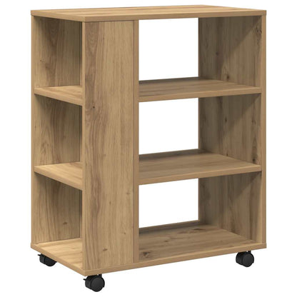 vidaXL Rolling Cabinet Artisan Oak 60x35x75 cm Engineered Wood 2