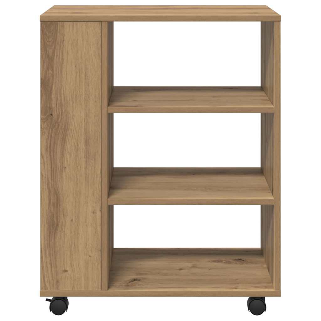 vidaXL Rolling Cabinet Artisan Oak 60x35x75 cm Engineered Wood 5