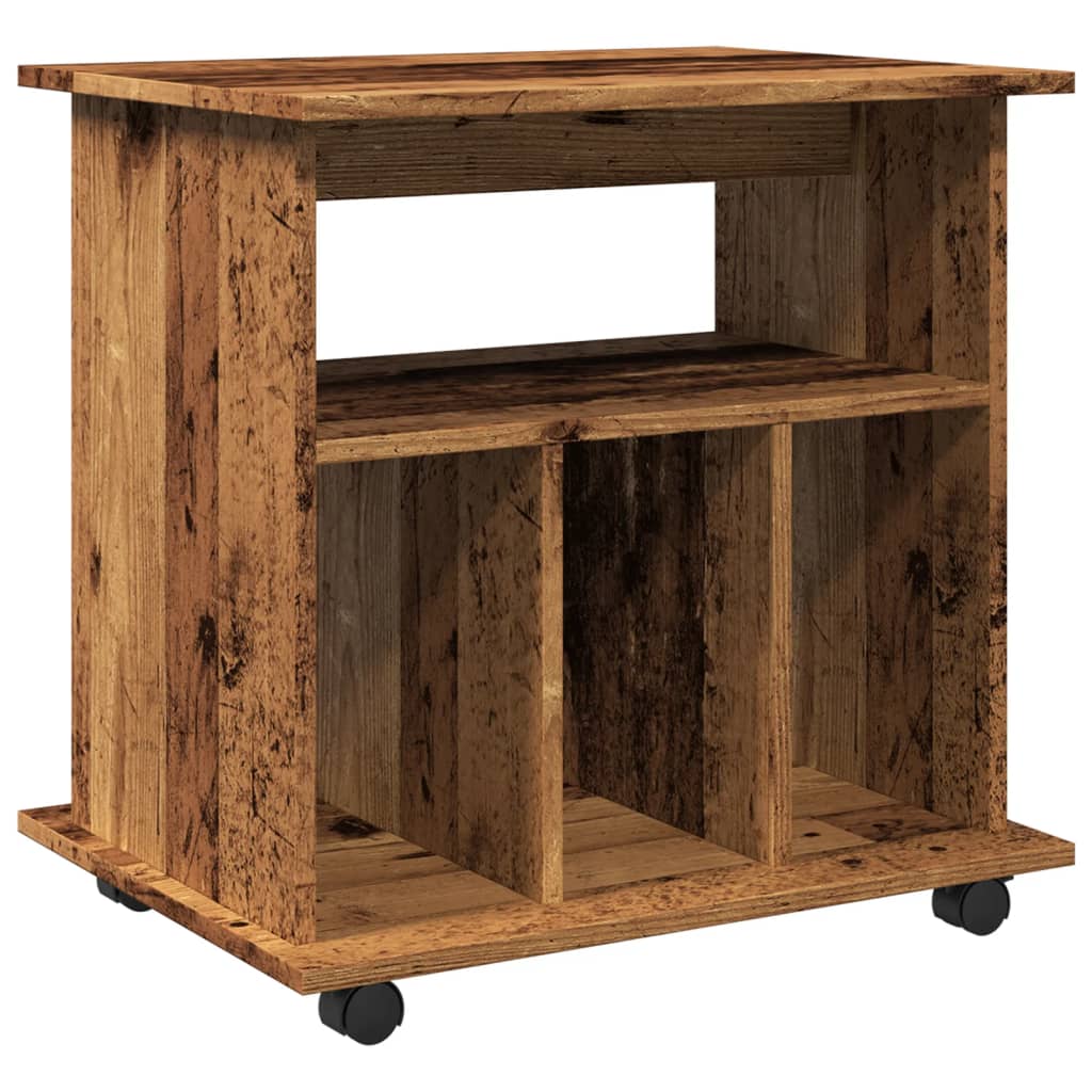 vidaXL Rolling Cabinet Old Wood 60x45x60 cm Engineered Wood 2