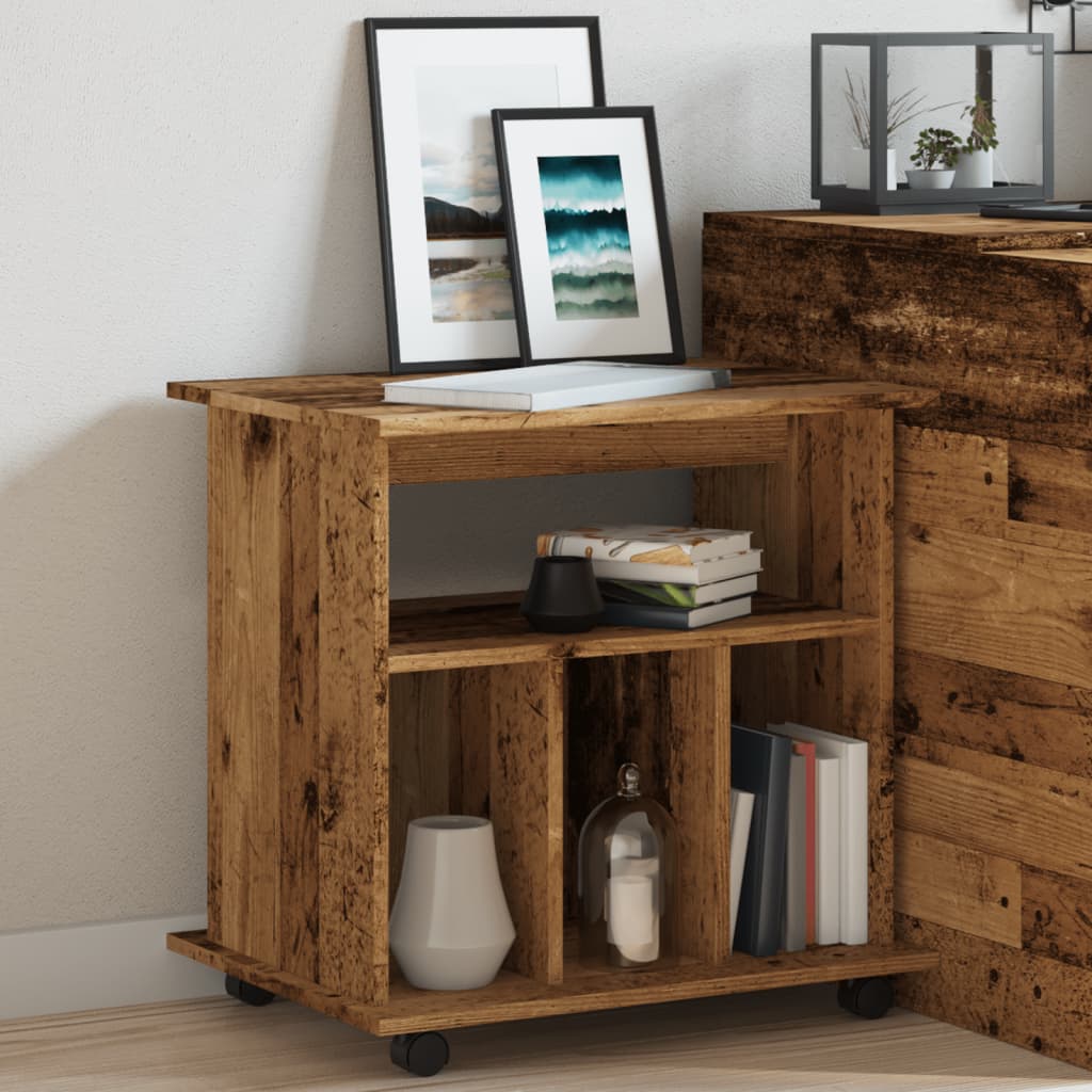 vidaXL Rolling Cabinet Old Wood 60x45x60 cm Engineered Wood 4