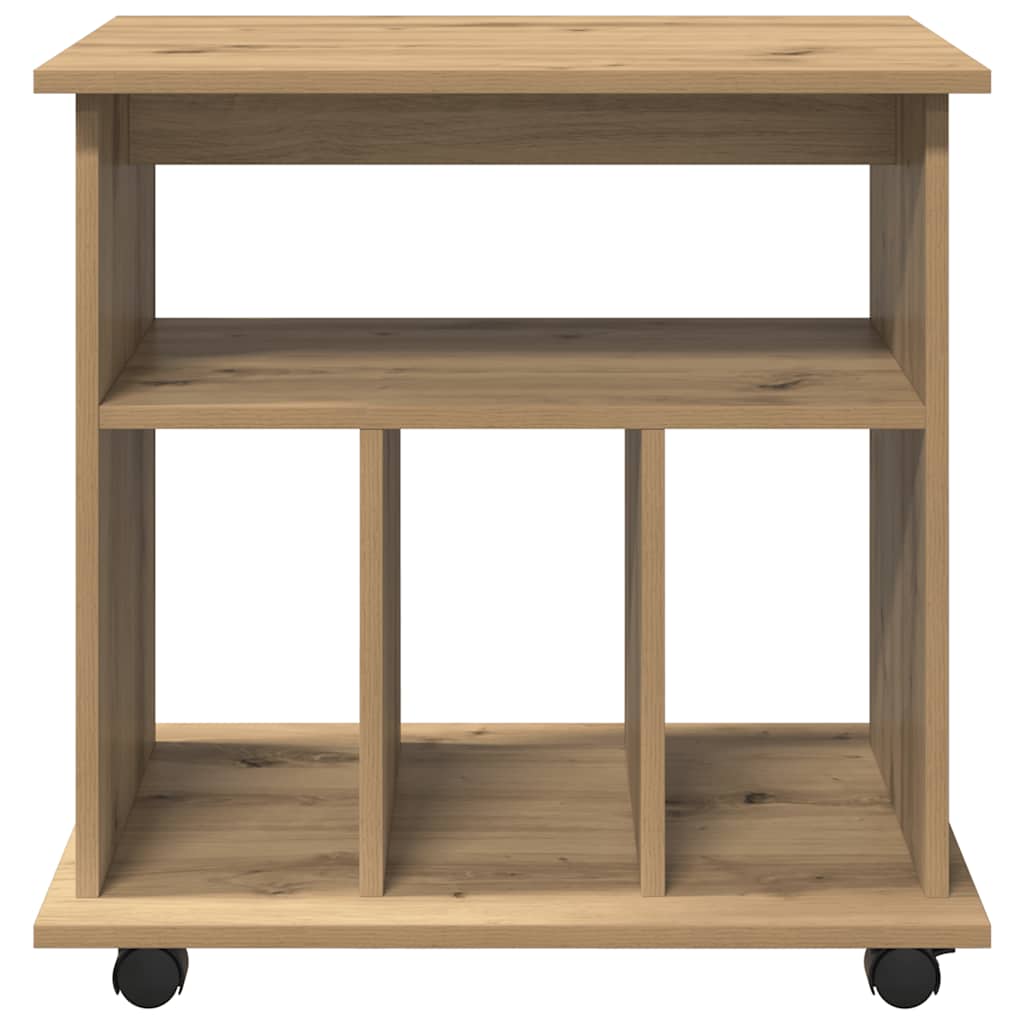 vidaXL Rolling Cabinet Artisan Oak 60x45x60 cm Engineered Wood 5