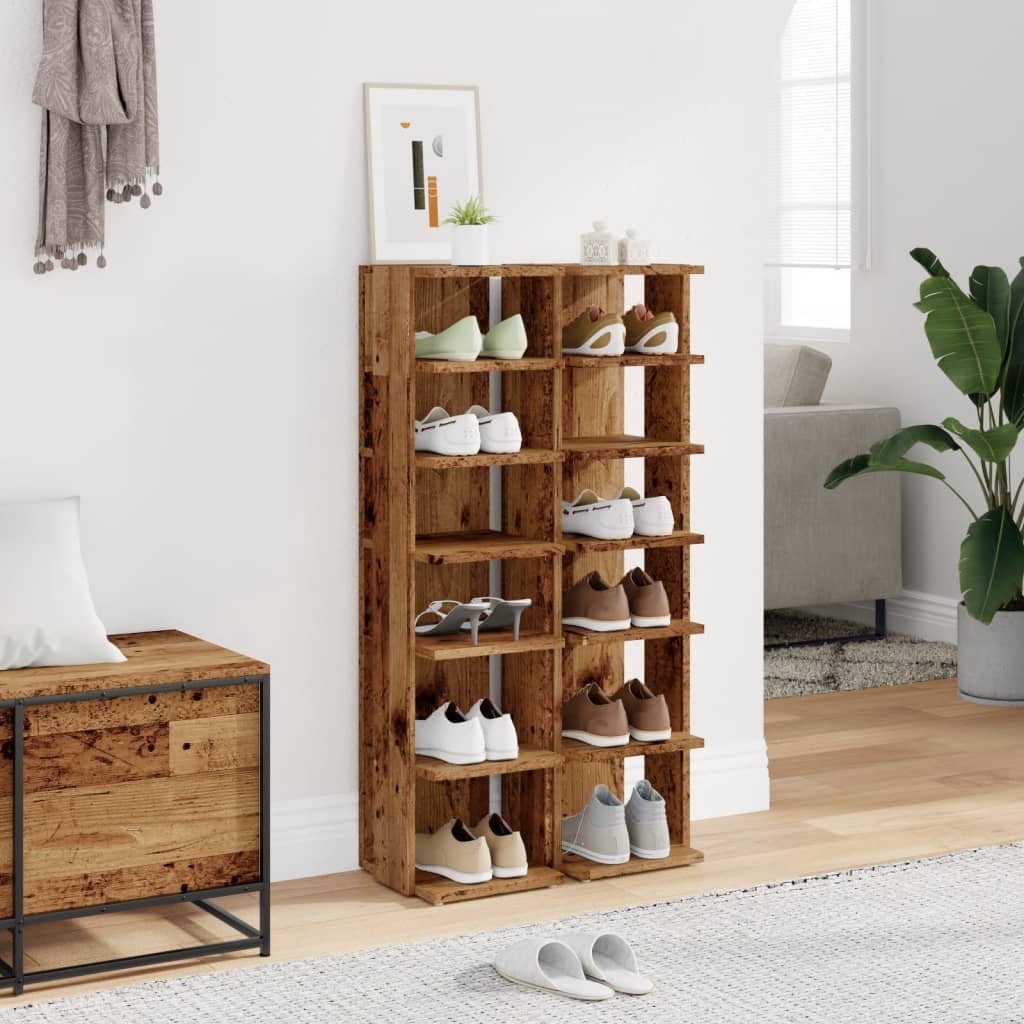 Shoe Cabinet 27,5x27x102 cm Engineered Wood Old wood 2