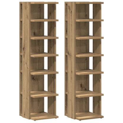vidaXL Shoe Cabinets 2 pcs Artisan Oak 28x27x102 cm Engineered Wood 2