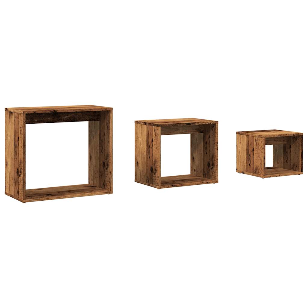 vidaXL Nesting Tables 3 pcs Old Wood Engineered Wood 2