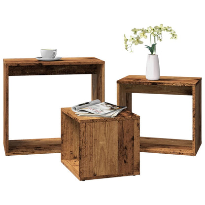 vidaXL Nesting Tables 3 pcs Old Wood Engineered Wood 1