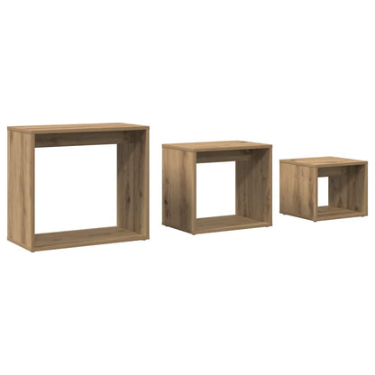 vidaXL Nesting Tables 3 pcs Artisan Oak Engineered Wood 2