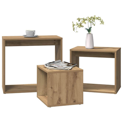 vidaXL Nesting Tables 3 pcs Artisan Oak Engineered Wood 3