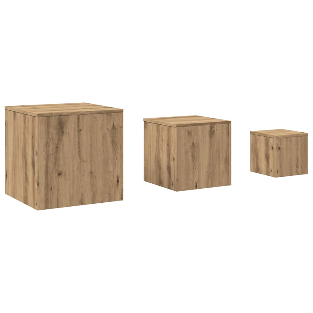 vidaXL Side Tables 3 pcs Artisan Oak Engineered Wood 2