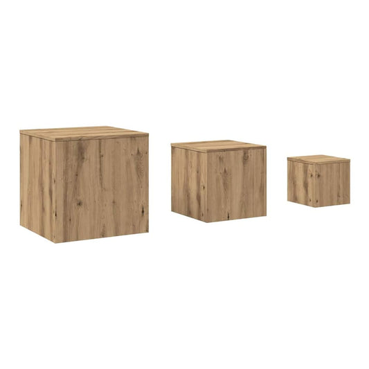 Side Tables 3 pcs Engineered Wood Artisan oak