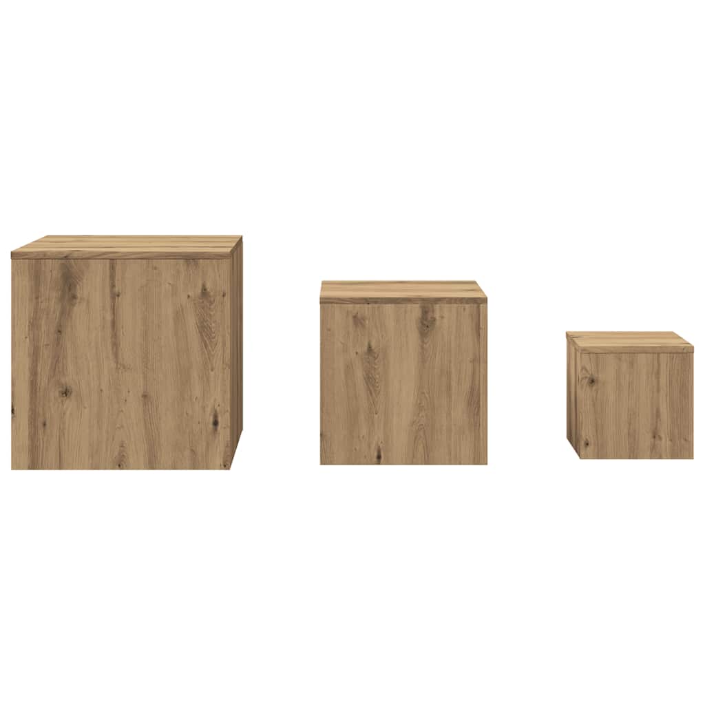 vidaXL Side Tables 3 pcs Artisan Oak Engineered Wood 4