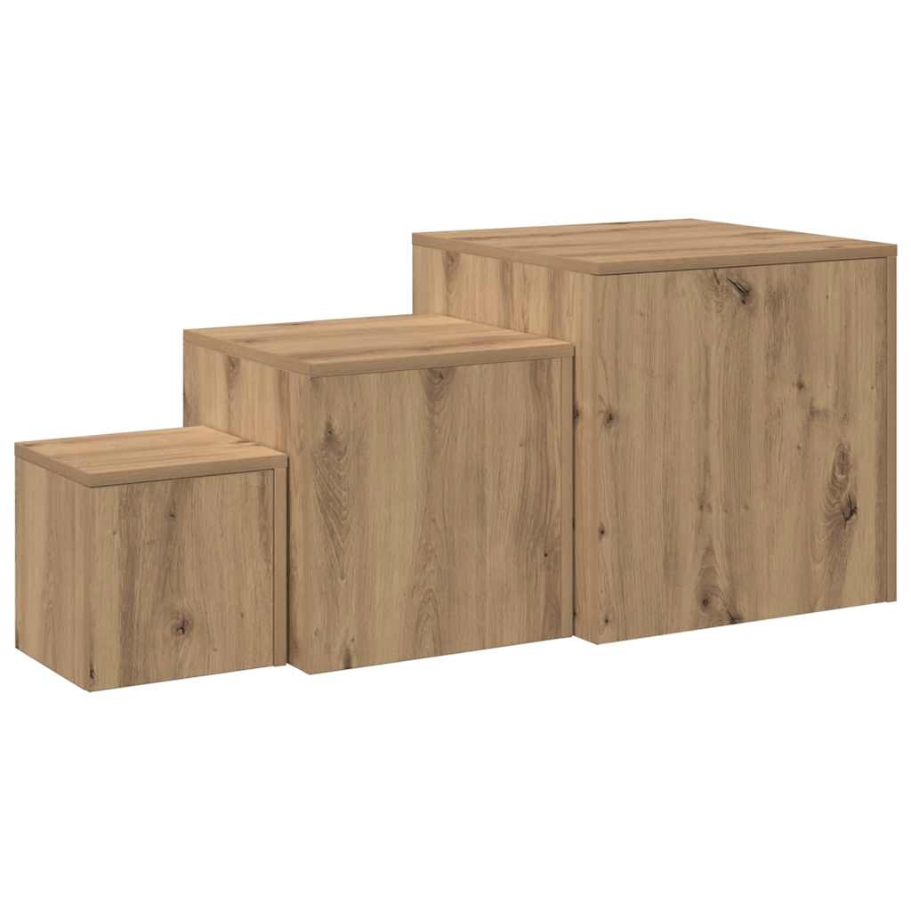 vidaXL Side Tables 3 pcs Artisan Oak Engineered Wood 5