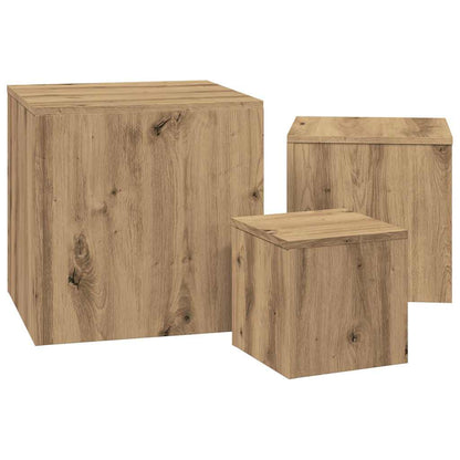 vidaXL Side Tables 3 pcs Artisan Oak Engineered Wood 6