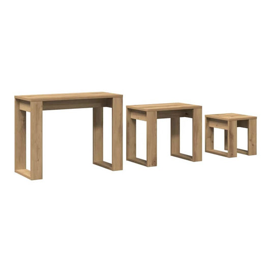 Nesting Tables 3 pcs Engineered Wood Artisan oak