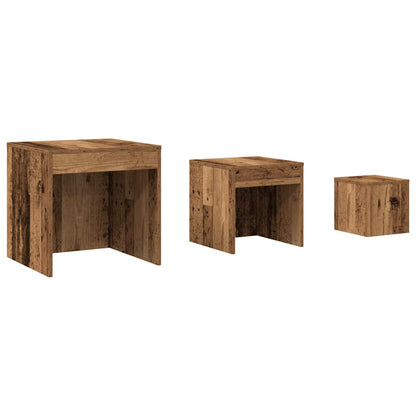 vidaXL Nesting Tables 3 pcs Old Wood Engineered Wood 2