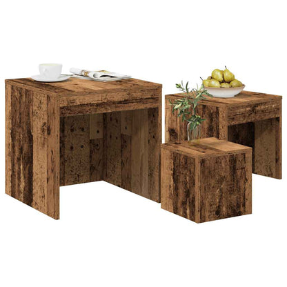 vidaXL Nesting Tables 3 pcs Old Wood Engineered Wood 4