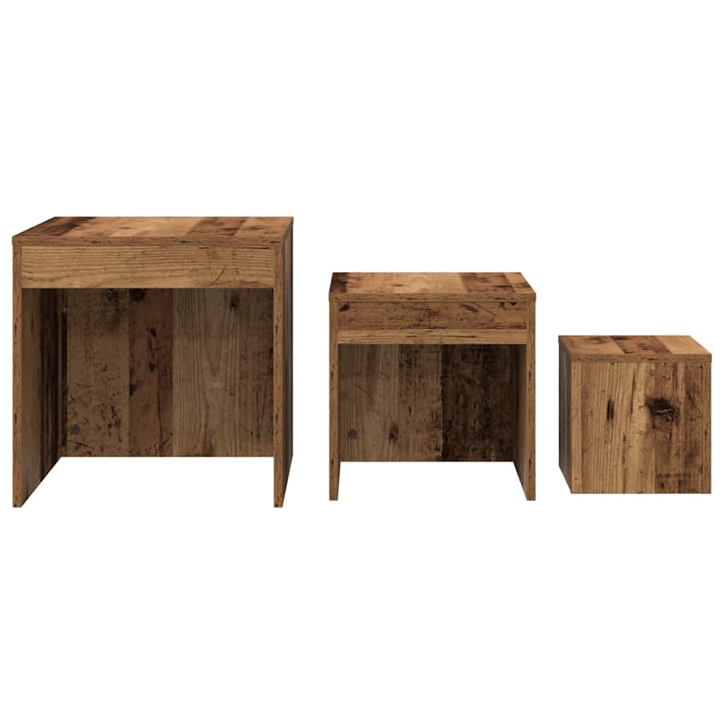 vidaXL Nesting Tables 3 pcs Old Wood Engineered Wood 5