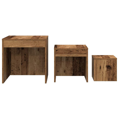 vidaXL Nesting Tables 3 pcs Old Wood Engineered Wood 5