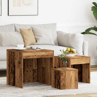 vidaXL Nesting Tables 3 pcs Old Wood Engineered Wood 1