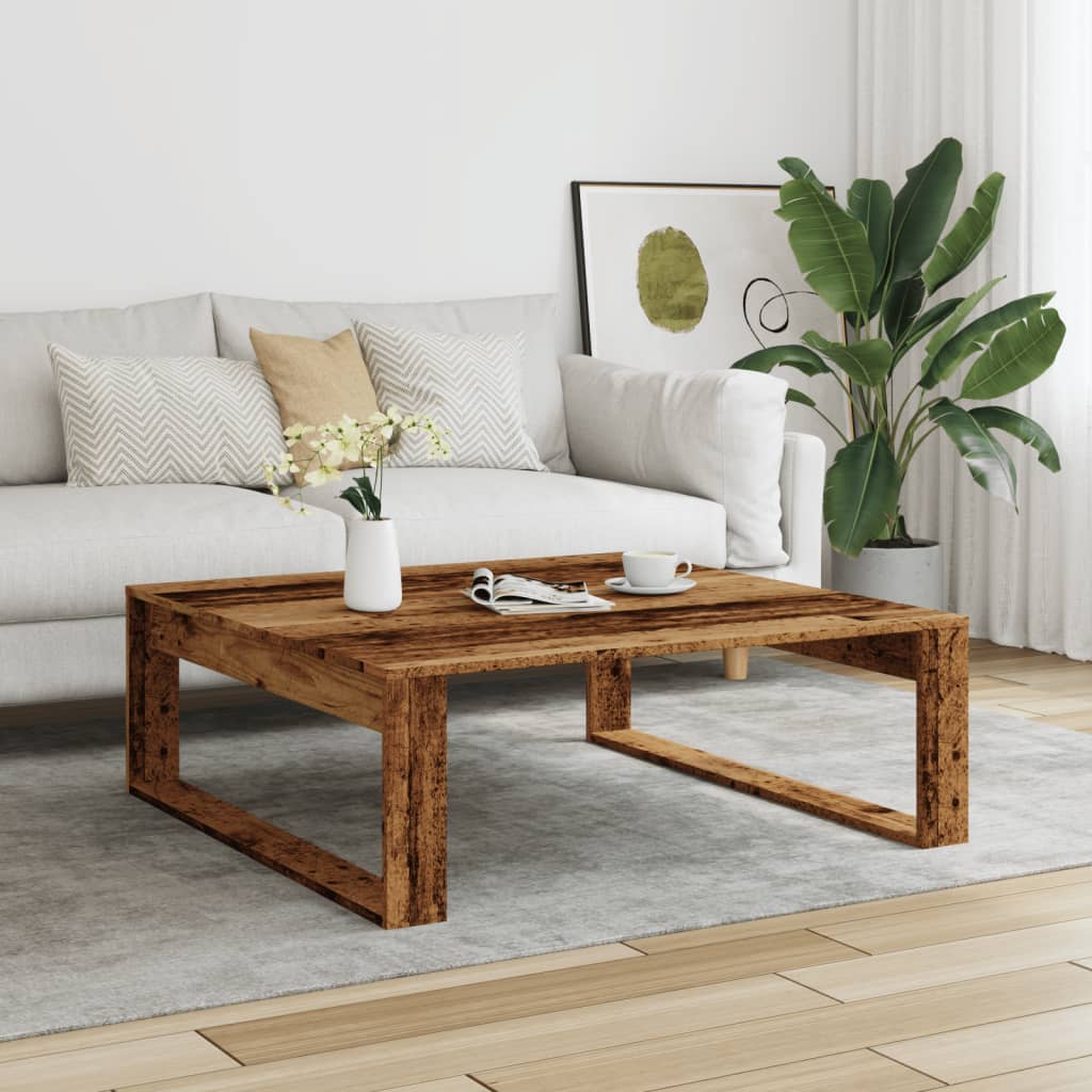 vidaXL Coffee Table Old Wood 100x100x35 cm Engineered Wood 3