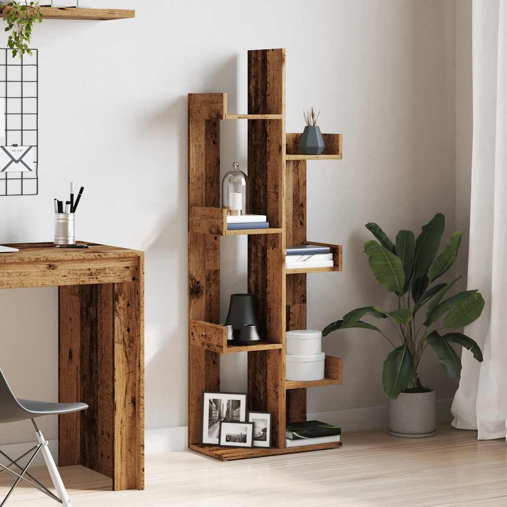 vidaXL Book Cabinet Old Wood 48x25,5x140 cm Engineered Wood 3