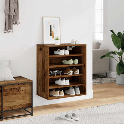 vidaXL Shoe Cabinet 60 x 35 x 70 cm Old Wood 20 kg per shelf 3