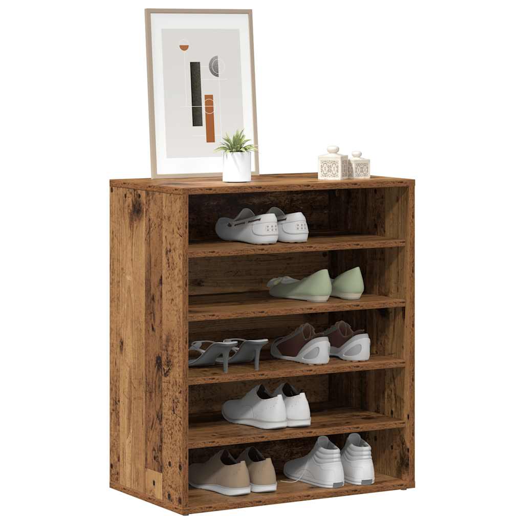 vidaXL Shoe Cabinet 60 x 35 x 70 cm Old Wood 20 kg per shelf 4