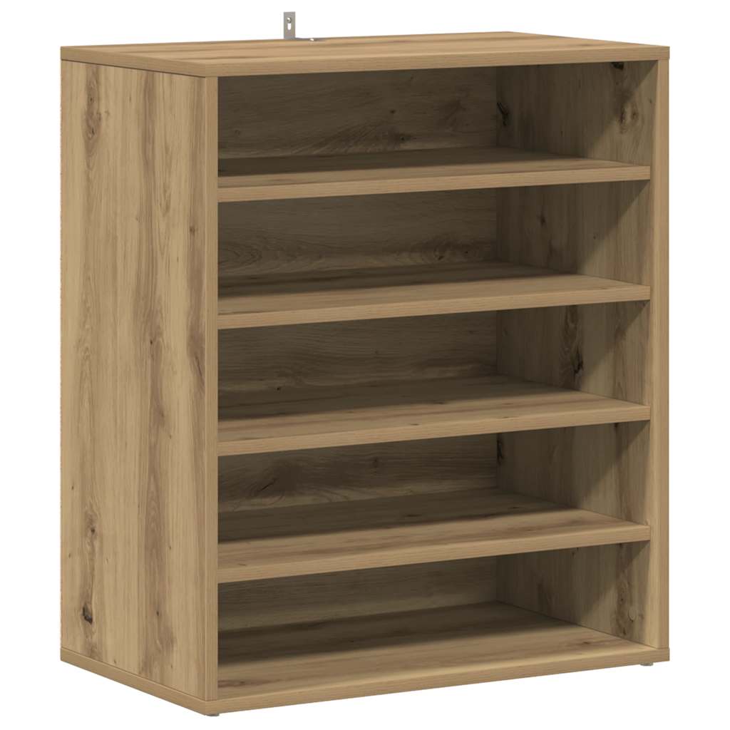 vidaXL Shoe Cabinet 60 x 35 x 70 cm Artisan Oak 5 shelves 2