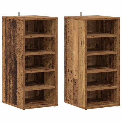 vidaXL Shoe Cabinet 32 x 35 x 70 cm Old Wood 2