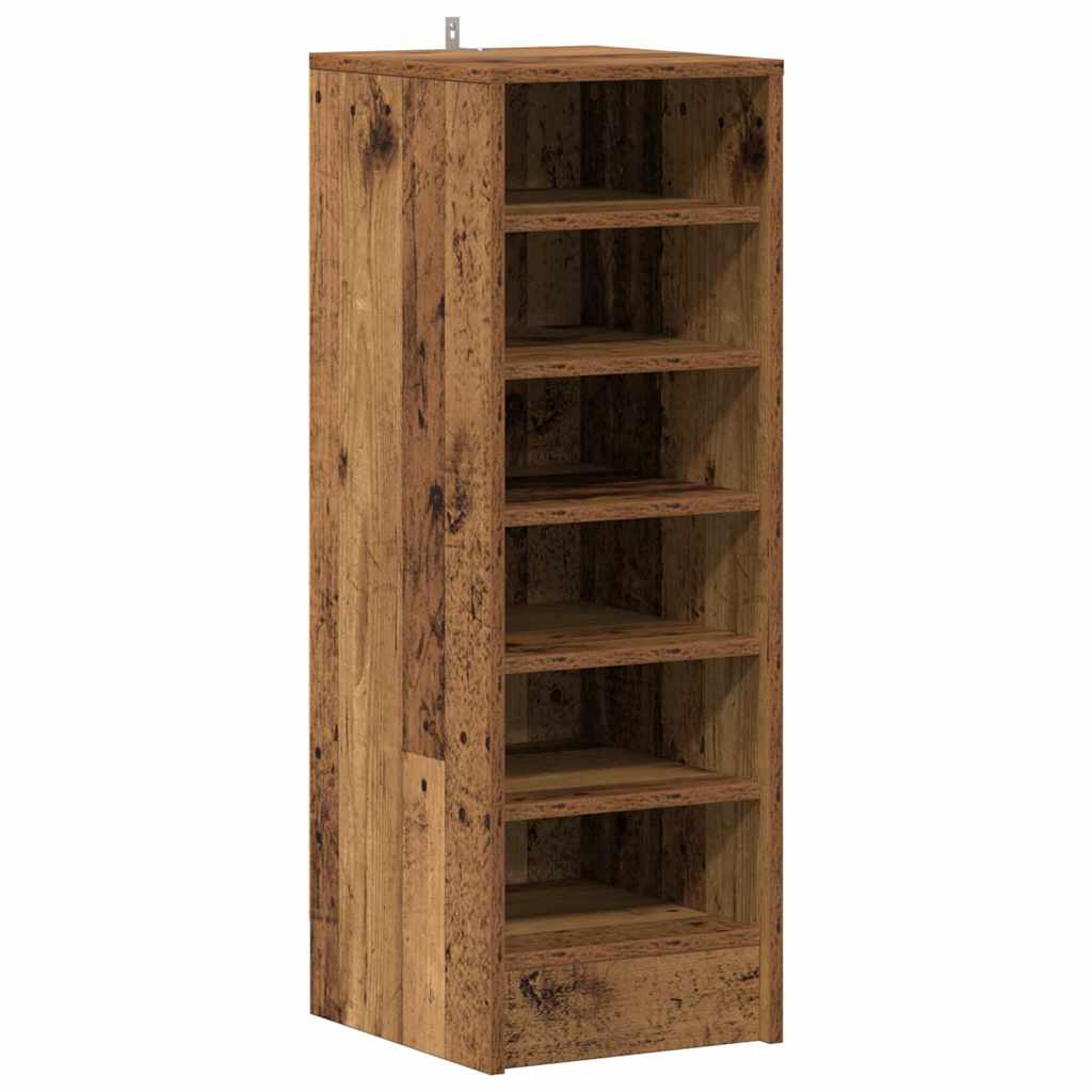 vidaXL Shoe Cabinet 32 x 35 x 92 cm Old Wood 6 shelves 2