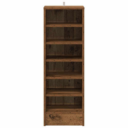 vidaXL Shoe Cabinet 32 x 35 x 92 cm Old Wood 6 shelves 4