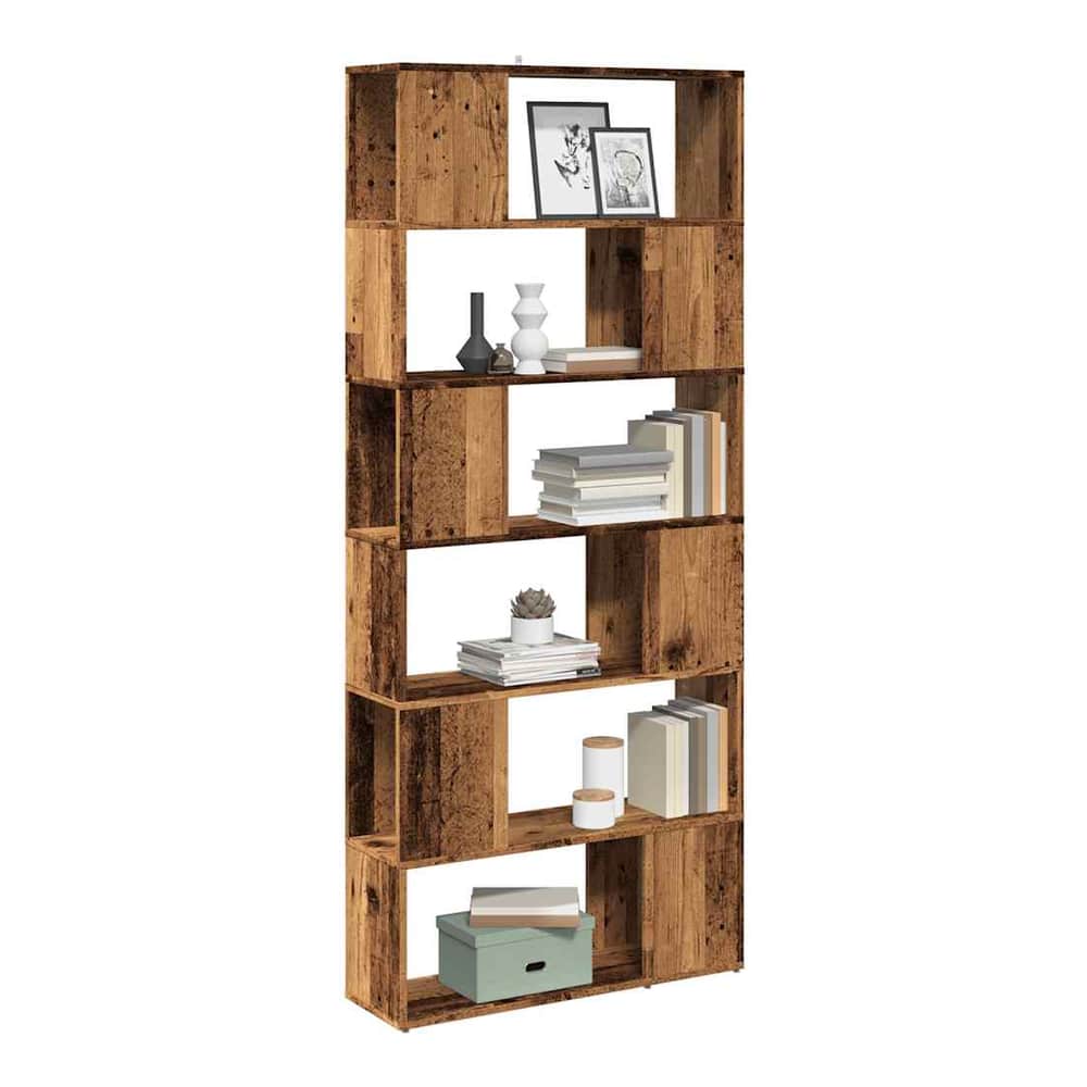 Book Cabinet Room Divider 80x24x186 cm Engineered Wood Old wood