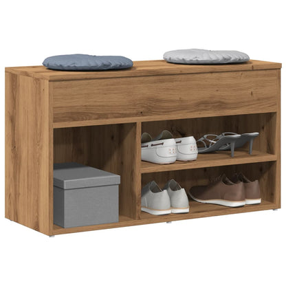 vidaXL Shoe Bench Artisan Oak 80x30x45 cm Engineered Wood 1