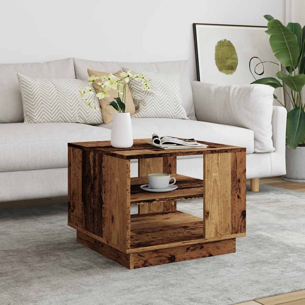 vidaXL Coffee Table Old Wood 55x55x42 cm Engineered Wood 3