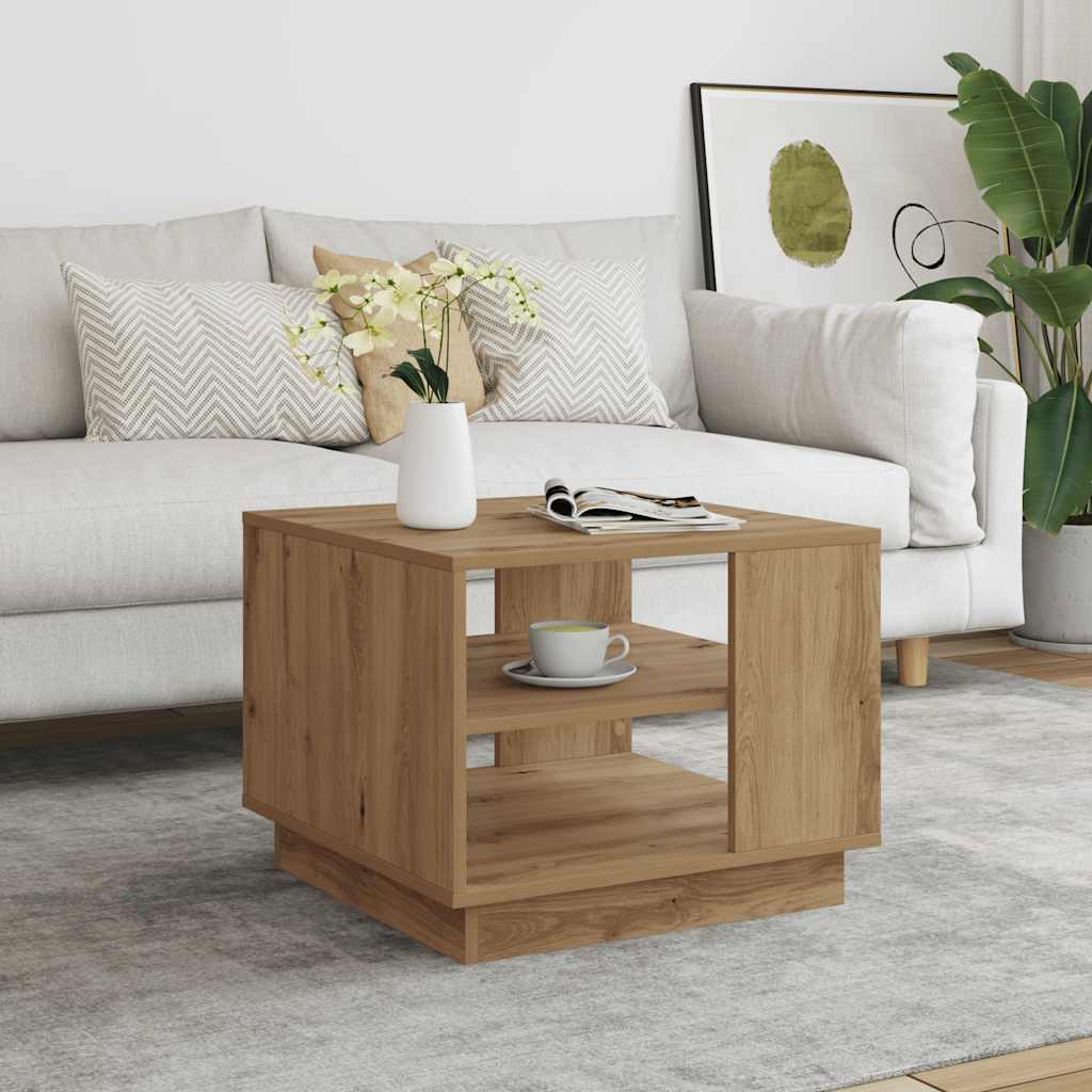 vidaXL Coffee Table Artisan Oak 55x55x42 cm Engineered Wood 1