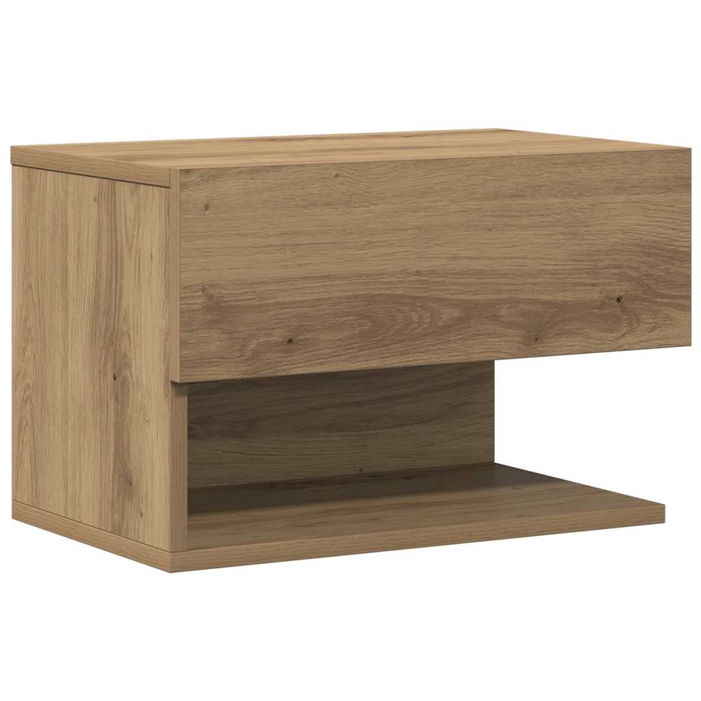 vidaXL Wall-mounted Bedside Cabinet Artisian Oak 2