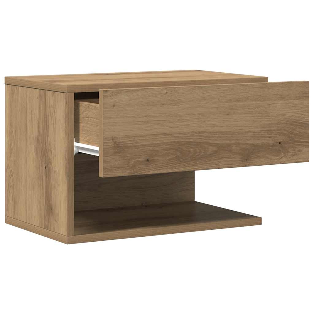 vidaXL Wall-mounted Bedside Cabinet Artisian Oak 4